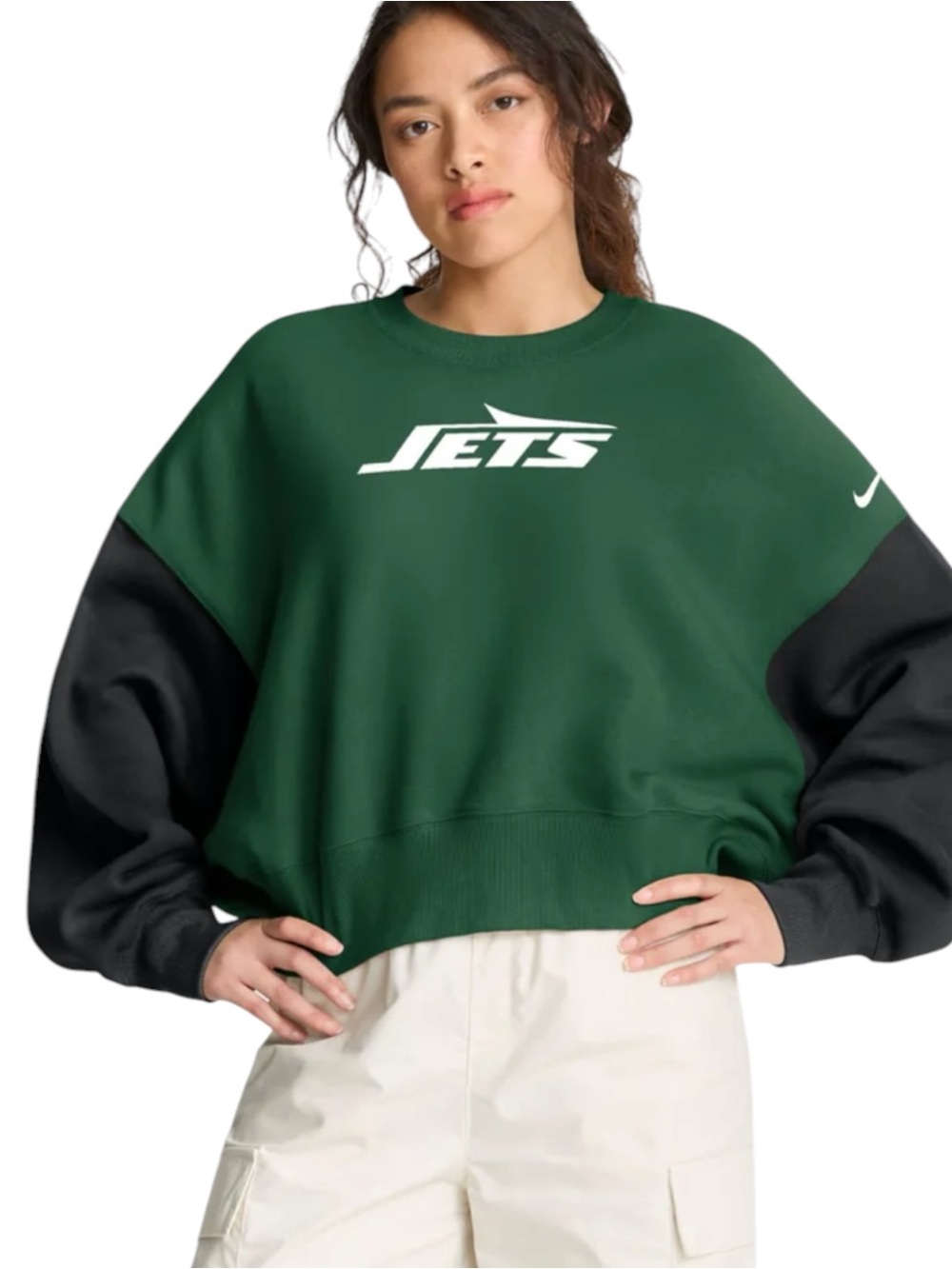 NEW Nike New York Jets Nike Oversized Crew Fleece Womens XL Athlesure